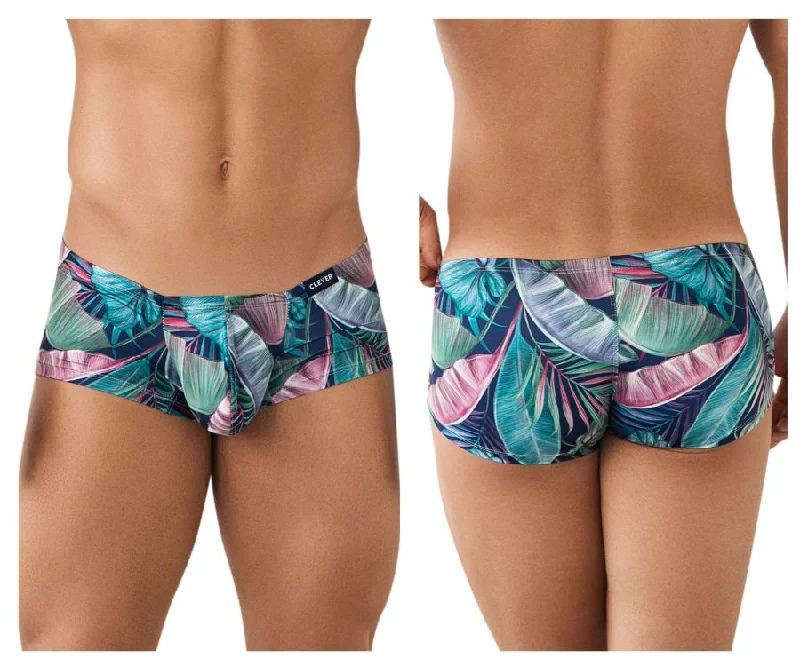 Tag - less men's boxer briefs to prevent irritationClever 0962 Waves Trunks Color Dark Blue