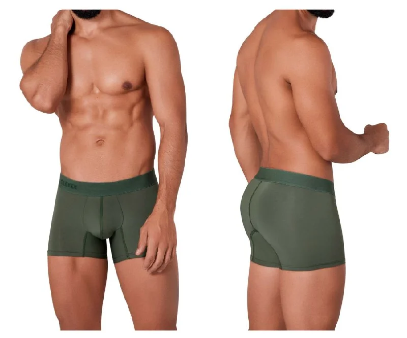 Low - rise men's boxer briefs for a modern silhouetteClever 1309 Basis Trunks Color Green
