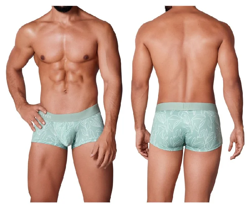 Moisture - wicking men's boxer briefs for sports activitiesClever 1320 Creation Trunks Color Green Moisture - wicking men's boxer briefs for sports activitiesClever 1320 Creation Trunks Color Green