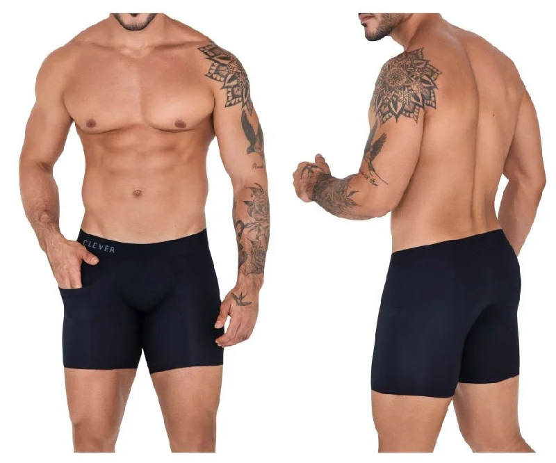 Breathable cotton men's boxer briefs for everyday wearClever 1528 Arctic Boxer Briefs Color Black Breathable cotton men's boxer briefs for everyday wearClever 1528 Arctic Boxer Briefs Color Black