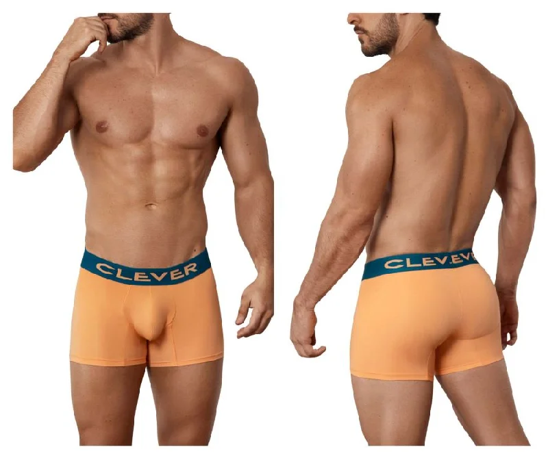 High - rise men's boxer briefs for extra supportClever 1578 Coque Boxer Briefs Color Orange