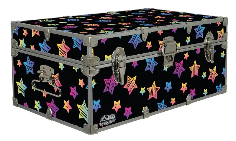 Athletic - grade men's trunks for sportsDesigner Trunk - Neon Stars - 32x18x13.5"