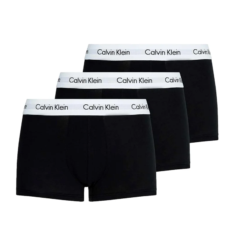 Breathable men's trunks for all - day wearCalvin Klein 3 Pack Cotton Stretch Low Rise Trunks - Black Breathable men's trunks for all - day wearCalvin Klein 3 Pack Cotton Stretch Low Rise Trunks - Black