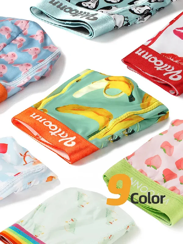 Mid - rise men's trunks for a balanced coverageCouple 2 PCS Cotton Cartoon Breathable Underwear Mid - rise men's trunks for a balanced coverageCouple 2 PCS Cotton Cartoon Breathable Underwear
