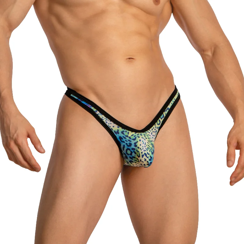 Studded men's sexy underwear for an edgy appealDaniel Alexander Men's Thongs with Leopard Print DAK076