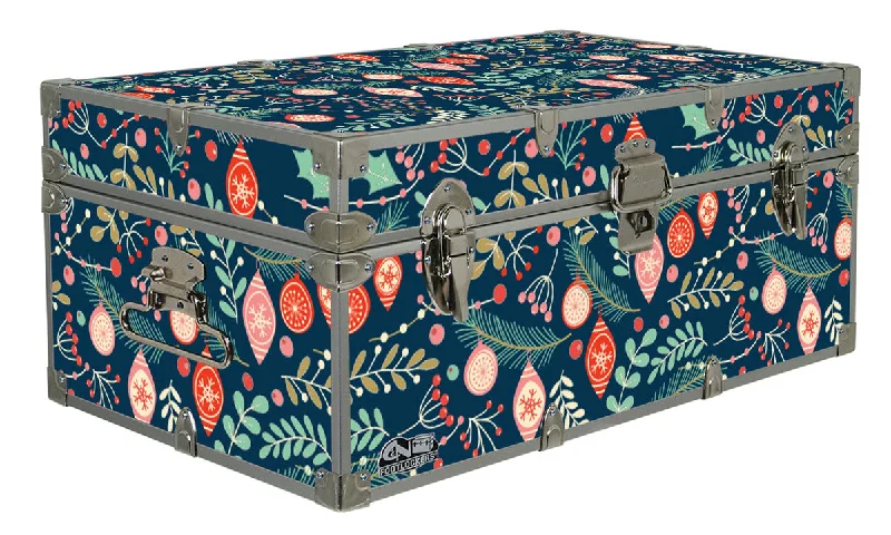 Men's trunks with a wide elastic waistbandDesigner Trunk - Holiday Ornaments - 32x18x13.5"