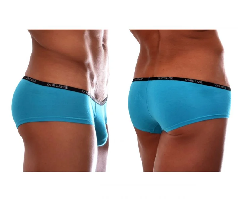 Men's boxer briefs with a soft elastic leg bandDoreanse 1781-TRQ Naked Mini Trunk Color Turquoise Men's boxer briefs with a soft elastic leg bandDoreanse 1781-TRQ Naked Mini Trunk Color Turquoise