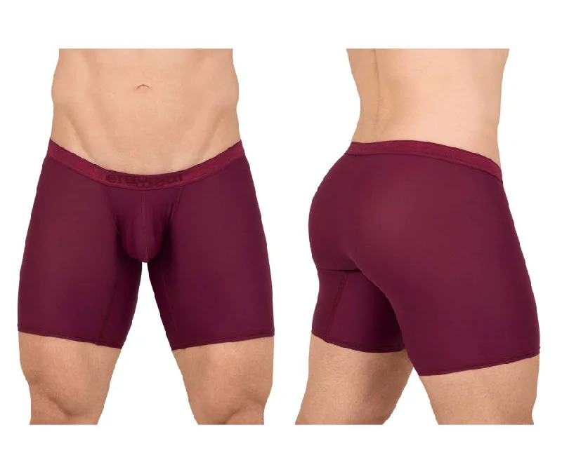 Breathable cotton men's boxer briefs for everyday wearErgoWear EW1659 SLK Boxer Briefs Color Burgundy Breathable cotton men's boxer briefs for everyday wearErgoWear EW1659 SLK Boxer Briefs Color Burgundy