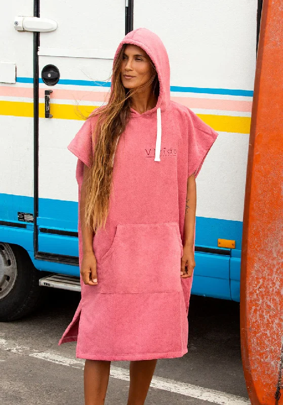 Hooded men's robes for extra warmth and comfortEssential Poncho Towel Changing Robe - Blossom Pink