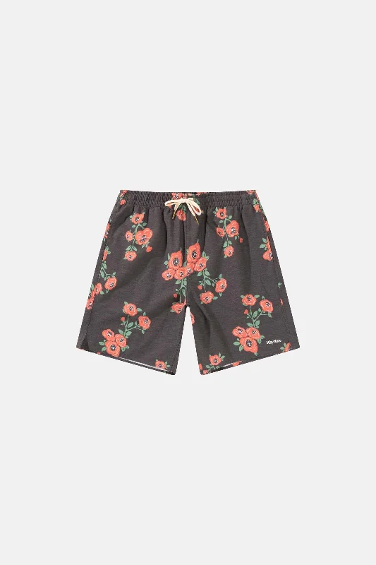 Soft - touch men's trunks for a gentle feelFloral Beach Short Vintage Black