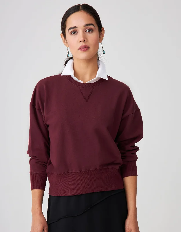 Jacquard - patterned men's robes for a stylish appearanceTraditional French Terry Sweatshirt Burgundy