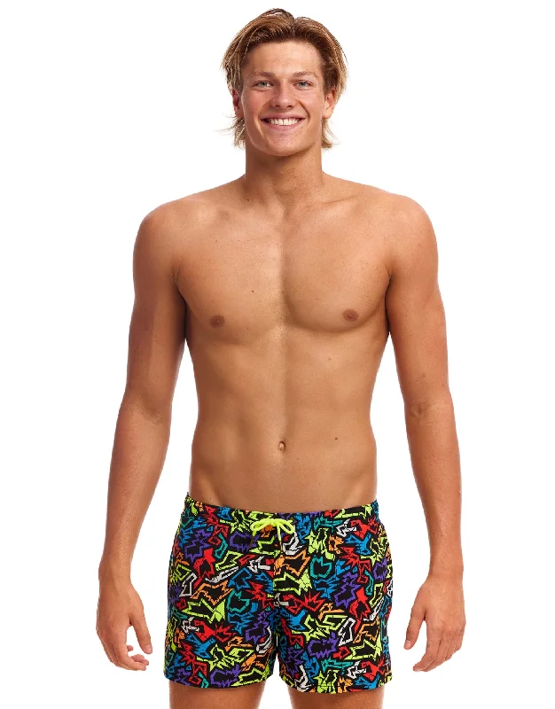 Men's trunks with a reinforced crotch areaFunk Me Shorty Swim Shorts - Black/Multi