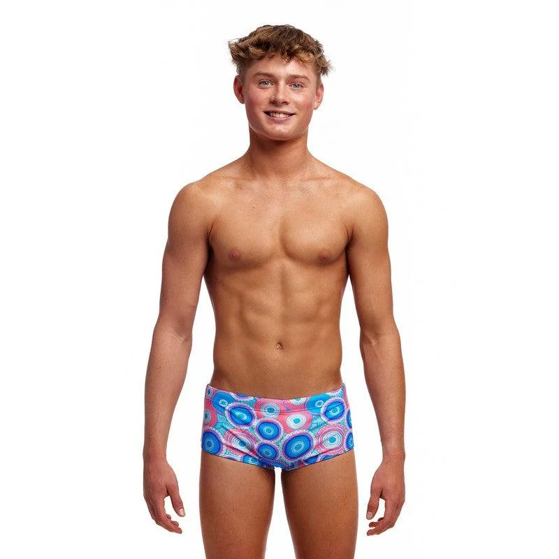 Patterned men's trunks, like camo or dotsFunky Trunks Mens Sidewinder Trunks |Bundjalung Blue Patterned men's trunks, like camo or dotsFunky Trunks Mens Sidewinder Trunks |Bundjalung Blue