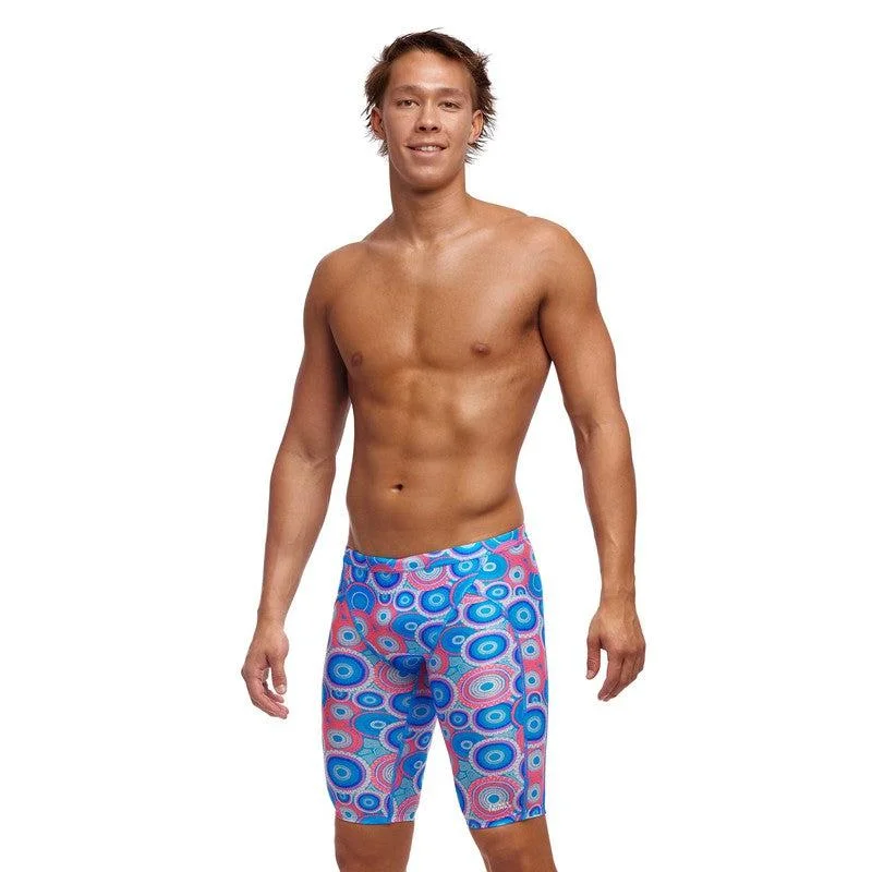 Patterned men's trunks, like camo or dotsFunky Trunks Men's Training Jammers | Bundjalung Blue Patterned men's trunks, like camo or dotsFunky Trunks Men's Training Jammers | Bundjalung Blue