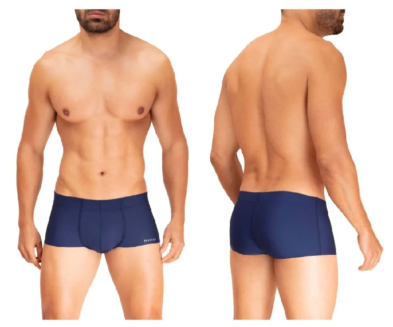 Tag - less men's boxer briefs to prevent irritationHAWAI 42293 Microfiber Trunks Color Dark Blue Tag - less men's boxer briefs to prevent irritationHAWAI 42293 Microfiber Trunks Color Dark Blue