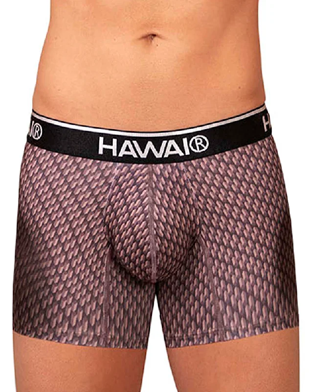 Men's trunks with a contoured pouch designHawai 42420 Printed Trunks Cocoa