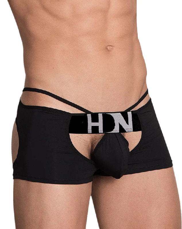 Men's trunks with a contoured pouch designHidden 957 Open Butt Trunk Black