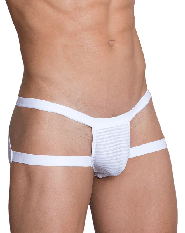 Patterned men's briefs with unique printsHidden 958 Open Side Briefs White