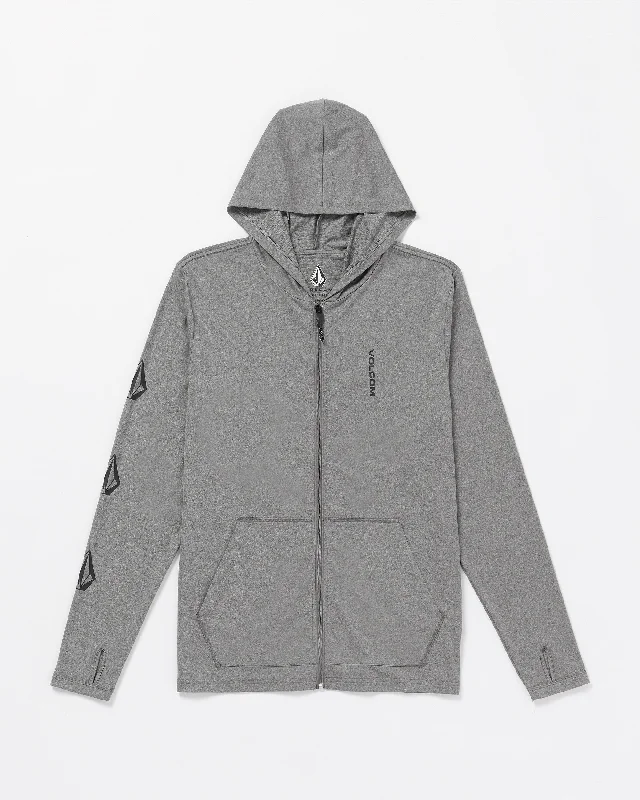 Men's trunks with a reinforced crotch areaIconic Stone Long Sleeve Hooded Rashguard - Heather Grey