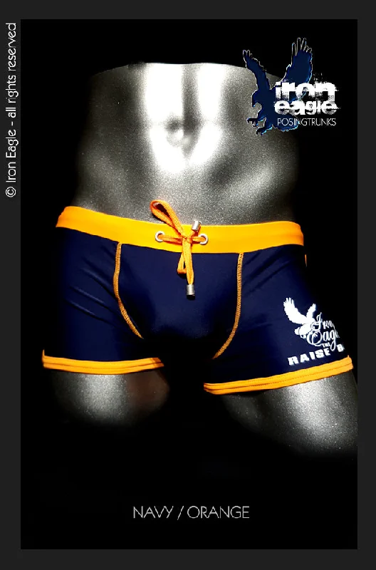 Tag - less men's trunks for irritation - free comfortLow Rise Trunks - navy/orange