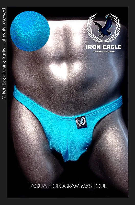 Organic men's trunks for an eco - conscious optionAqua Hologram Mystique
