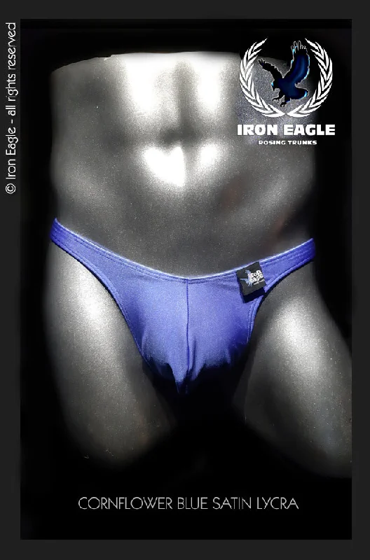 Breathable men's trunks for all - day wearCornflower Blue Satin Lycra