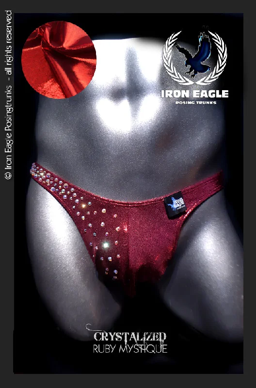 Mesh - back men's trunks for ventilationCrystallised Ruby Mystique