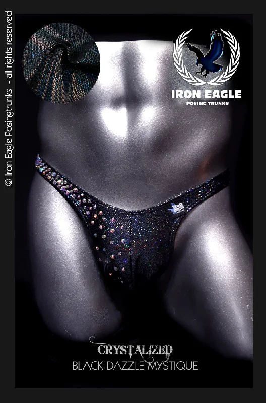 Stretch - lycra men's trunks for flexibilityCrystallised Black Dazzle Mystique