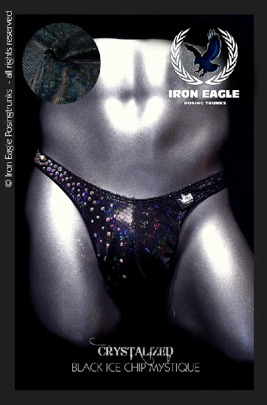 Men's trunks with a contoured pouch designCrystallised Black Ice Chip Mystique