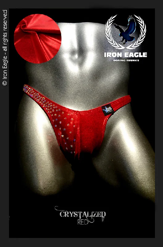 Men's trunks with a contoured pouch designCrystallised Red Mystique