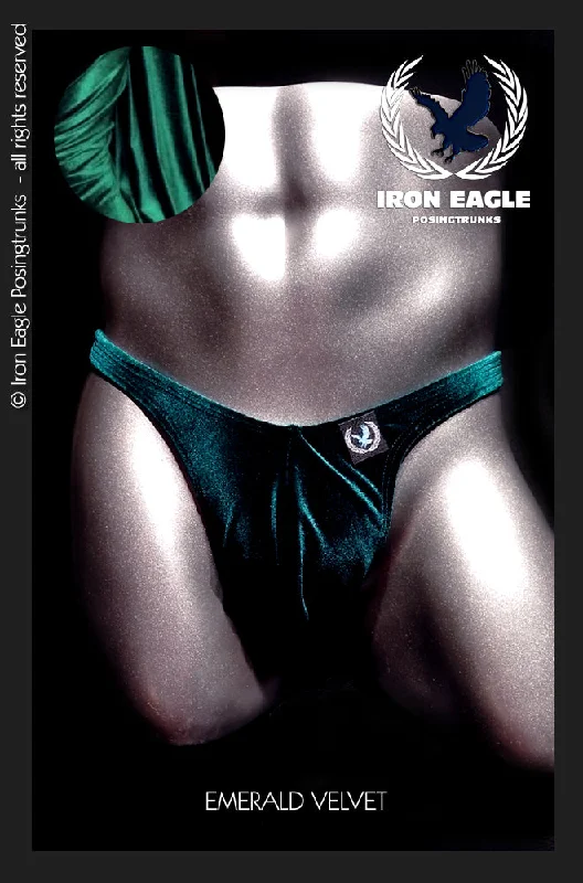 Patterned men's trunks, like camo or dotsEmerald Green Velvet