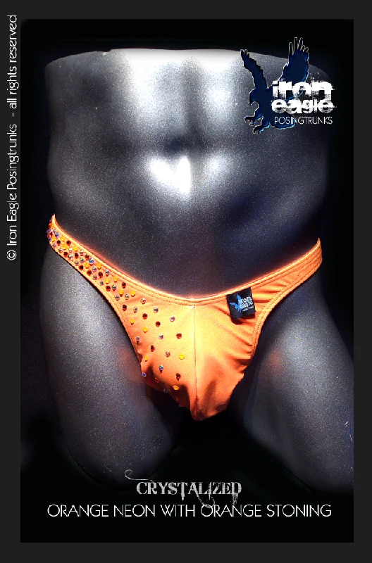Breathable men's trunks for all - day wearNEON Orange Crystallised Mystique©