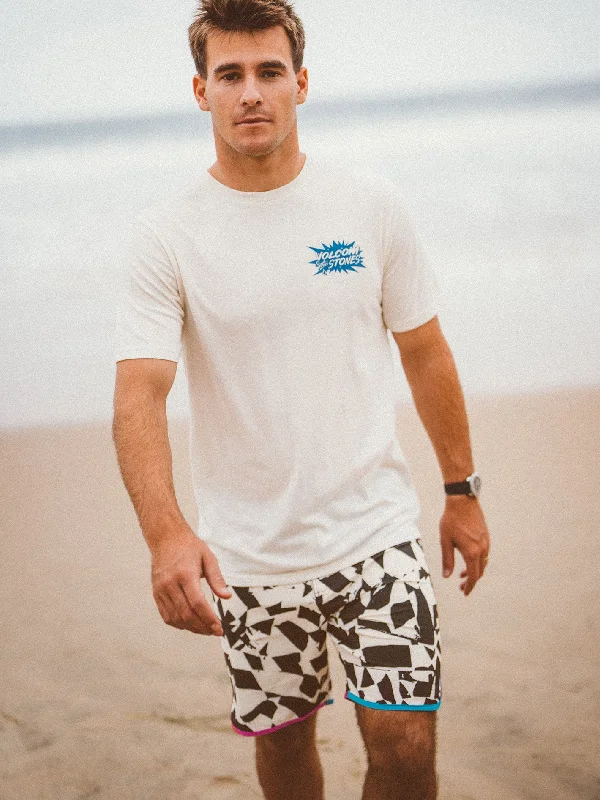 Patterned men's trunks, like camo or dotsLido Print Scallop Mod-Tech Trunks - Black White Patterned men's trunks, like camo or dotsLido Print Scallop Mod-Tech Trunks - Black White
