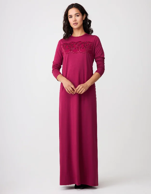 Monogrammed men's robes as a personalized giftLinked Circles Lace Trimmed Layered Nursing Nightgown New Wine