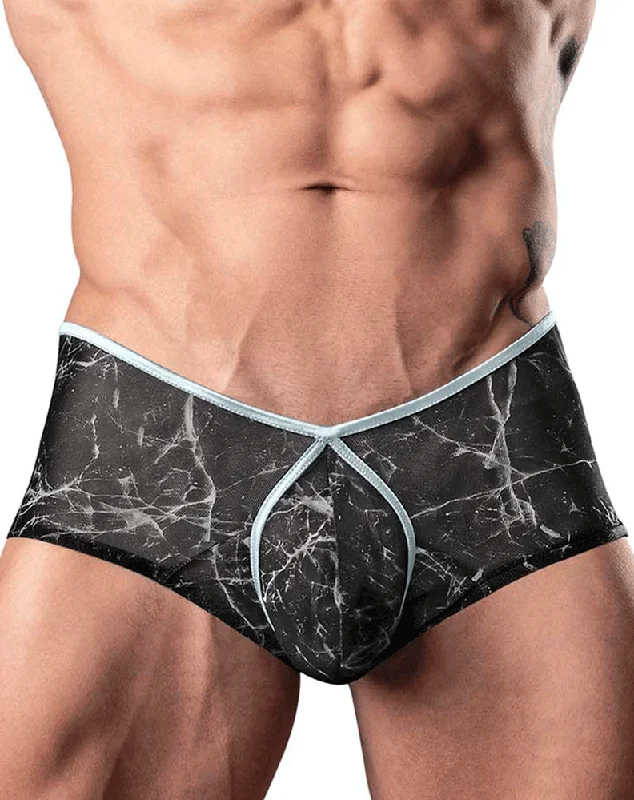 Soft - touch men's trunks for a gentle feelMale Power 130-290 Marble Mesh Micro Mini Short Black