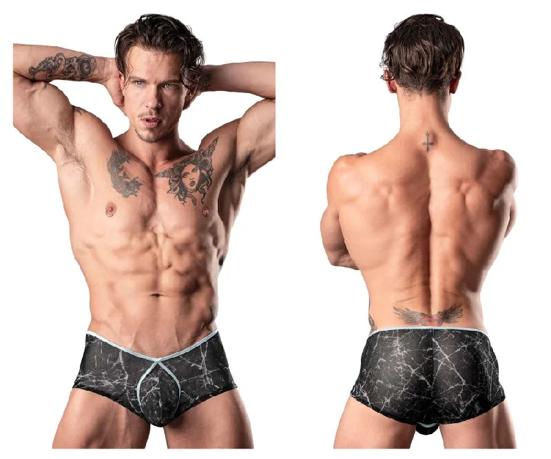 Men's boxer briefs with a soft elastic leg bandMale Power 130-290 Marble Mesh Micro Mini Short Color Black Men's boxer briefs with a soft elastic leg bandMale Power 130-290 Marble Mesh Micro Mini Short Color Black