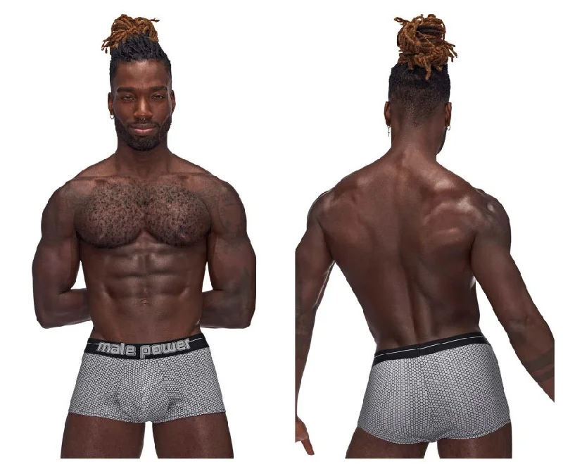 Printed men's boxer briefs with fun designsMale Power 145-269 Sexagon Mini Short Color Gray Printed men's boxer briefs with fun designsMale Power 145-269 Sexagon Mini Short Color Gray