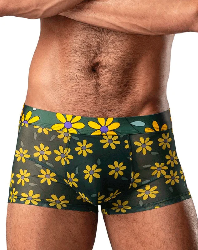 Moisture - wicking men's trunks for active useMale Power 145-285 Petal Power Pouch Short Daisy Print