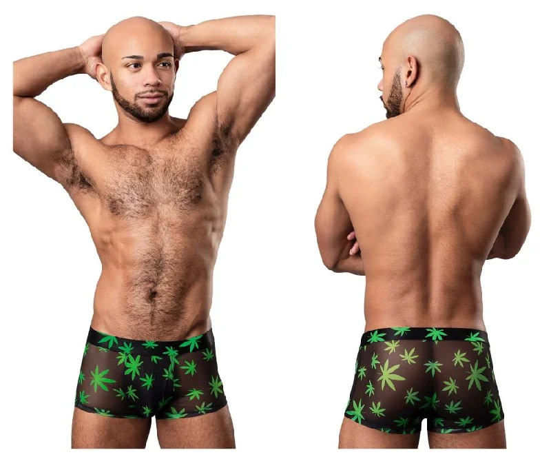 Anti - odor men's boxer briefs for long - lasting freshnessMale Power 145-294 Hazy Dayz Pouch Short Color Pot Leaf Anti - odor men's boxer briefs for long - lasting freshnessMale Power 145-294 Hazy Dayz Pouch Short Color Pot Leaf