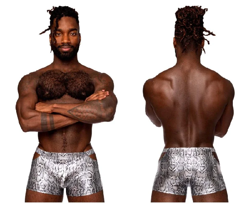Microfiber men's boxer briefs for a smooth feelMale Power 153-282 S-naked Pouch Short Color Silver-Black Microfiber men's boxer briefs for a smooth feelMale Power 153-282 S-naked Pouch Short Color Silver-Black