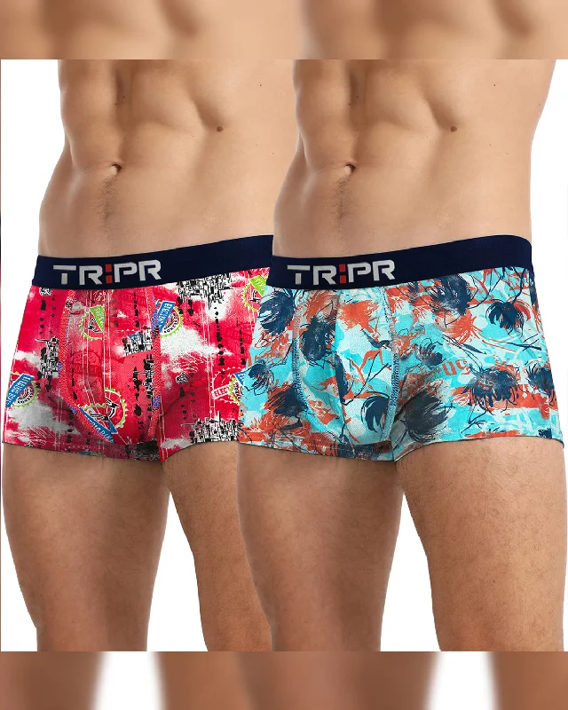 Printed men's trunks with eye - catching motifs(Pack Of 2) Mens Printed Trunks / Multicolor