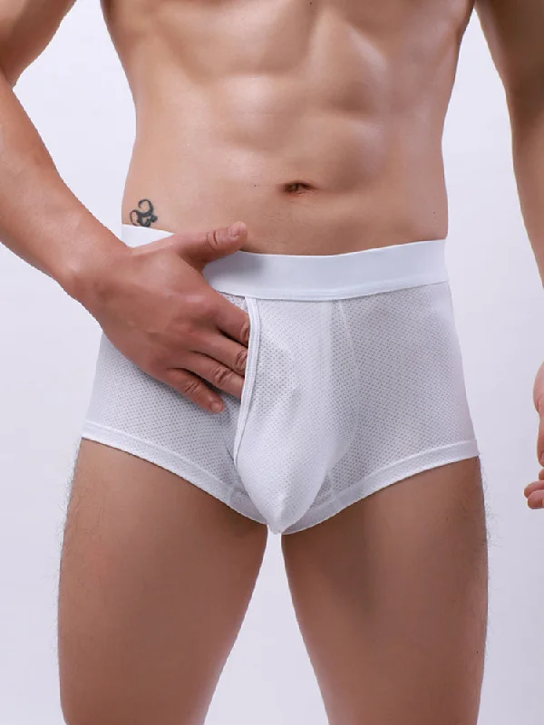 Men's trunks with a wide elastic waistbandMen’s 3 Pack Fly Big Pouch Breathable Trunks