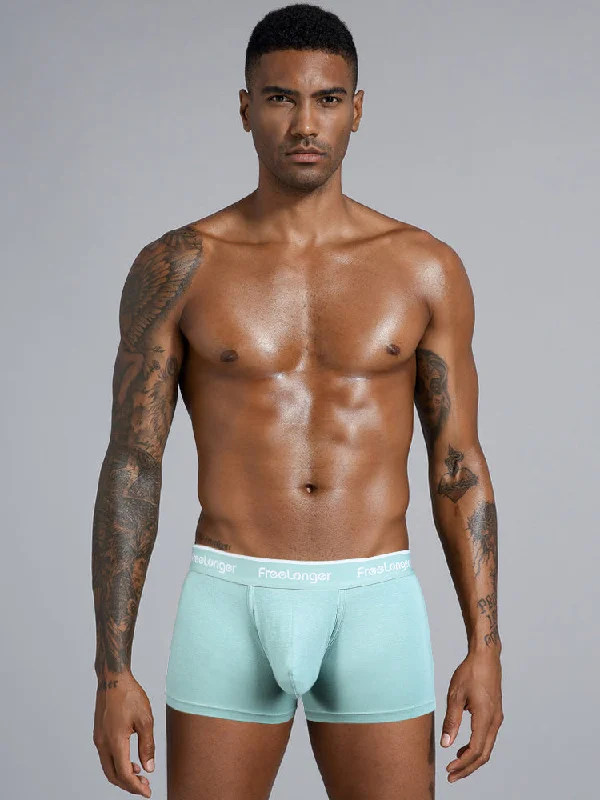 Breathable men's trunks for all - day wearFreeLonger Men's Comfy Separate Big Pouch Boxer Briefs