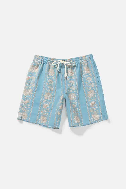 Organic men's trunks for an eco - conscious optionPaisley Stripe Beach Short Slate