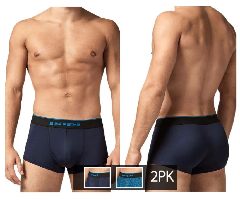 Designer men's boxer briefs with a premium lookPapi UMPA048 2PK Microflex Brazilian Trunks Color Teal-Graphic Designer men's boxer briefs with a premium lookPapi UMPA048 2PK Microflex Brazilian Trunks Color Teal-Graphic