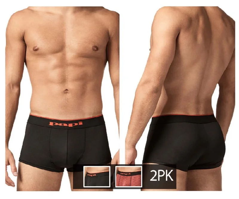 Men's boxer briefs with a soft elastic leg bandPapi UMPA048 2PK Microflex Brazilian Trunks Color Red-Graphic Men's boxer briefs with a soft elastic leg bandPapi UMPA048 2PK Microflex Brazilian Trunks Color Red-Graphic