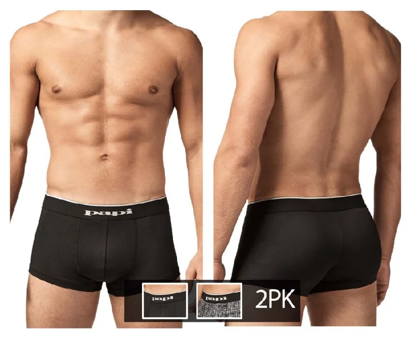 Men's boxer briefs with a reinforced waistbandPapi UMPA048 2PK Microflex Brazilian Trunks Color Gray-Texture Men's boxer briefs with a reinforced waistbandPapi UMPA048 2PK Microflex Brazilian Trunks Color Gray-Texture