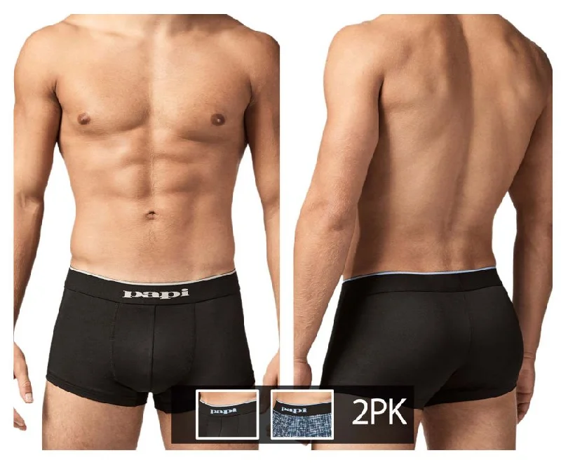 Microfiber men's boxer briefs for a smooth feelPapi UMPA048 2PK Microflex Brazilian Trunks Color Blue-Texture Microfiber men's boxer briefs for a smooth feelPapi UMPA048 2PK Microflex Brazilian Trunks Color Blue-Texture