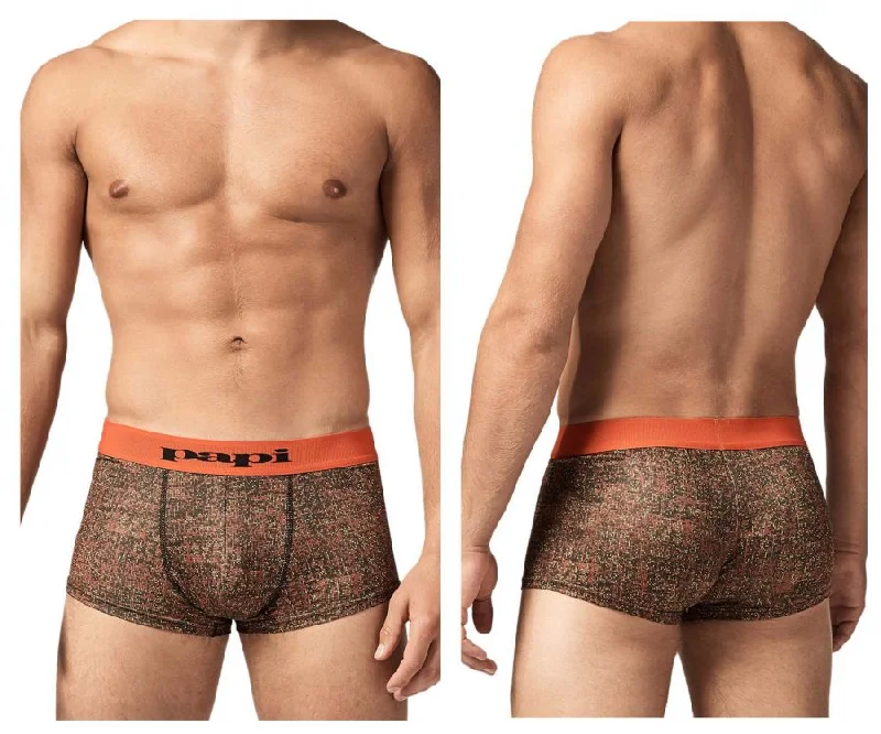 Stretch - fabric men's boxer briefs for a flexible fitPapi UMPA050 Fashion Microflex Brazilian Trunks Color Orange Pixel Print Stretch - fabric men's boxer briefs for a flexible fitPapi UMPA050 Fashion Microflex Brazilian Trunks Color Orange Pixel Print