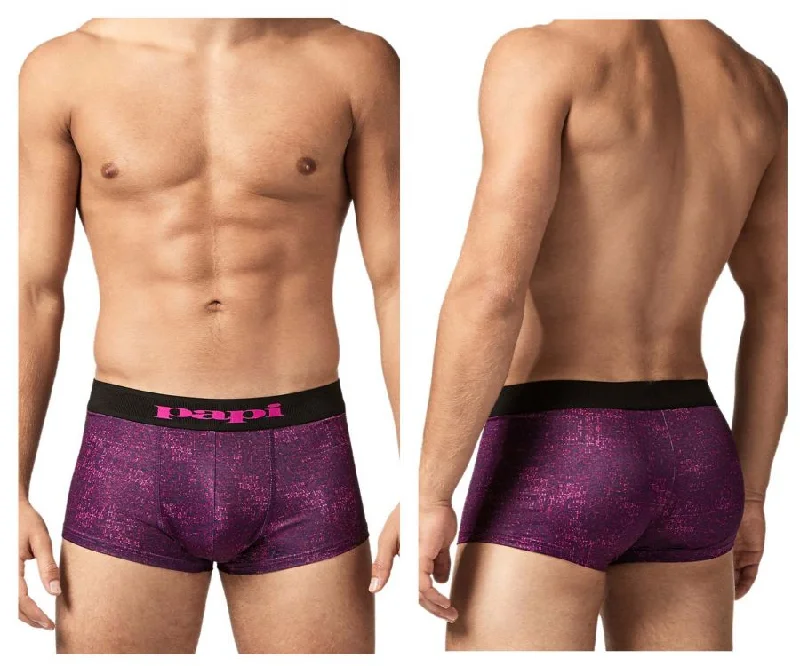 Moisture - wicking men's boxer briefs for sports activitiesPapi UMPA050 Fashion Microflex Brazilian Trunks Color Purple Pixel Print Moisture - wicking men's boxer briefs for sports activitiesPapi UMPA050 Fashion Microflex Brazilian Trunks Color Purple Pixel Print